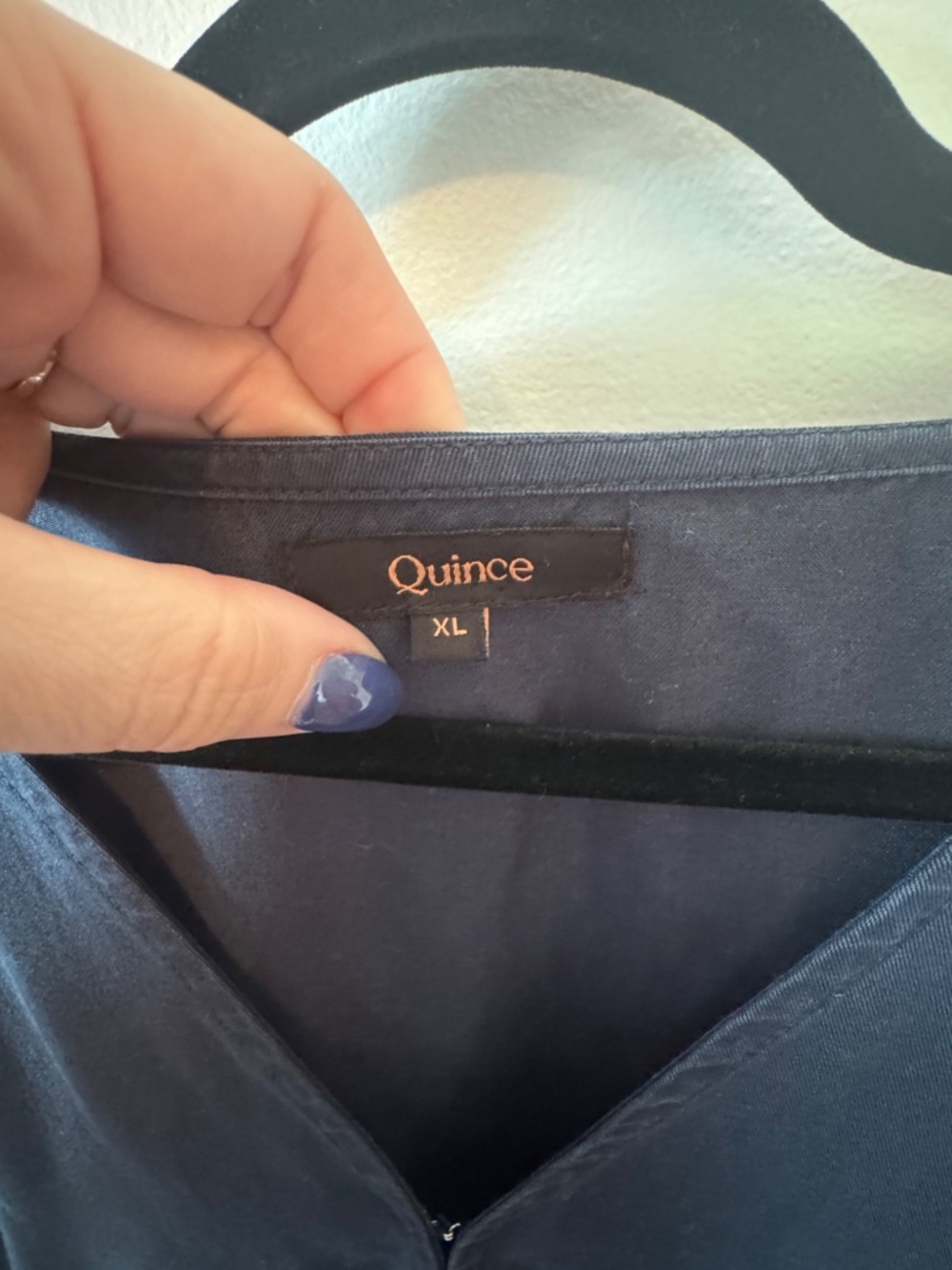 Quince Navy Linen Button Front Tie-Back Dress – Size XL - Picture 2 of 3